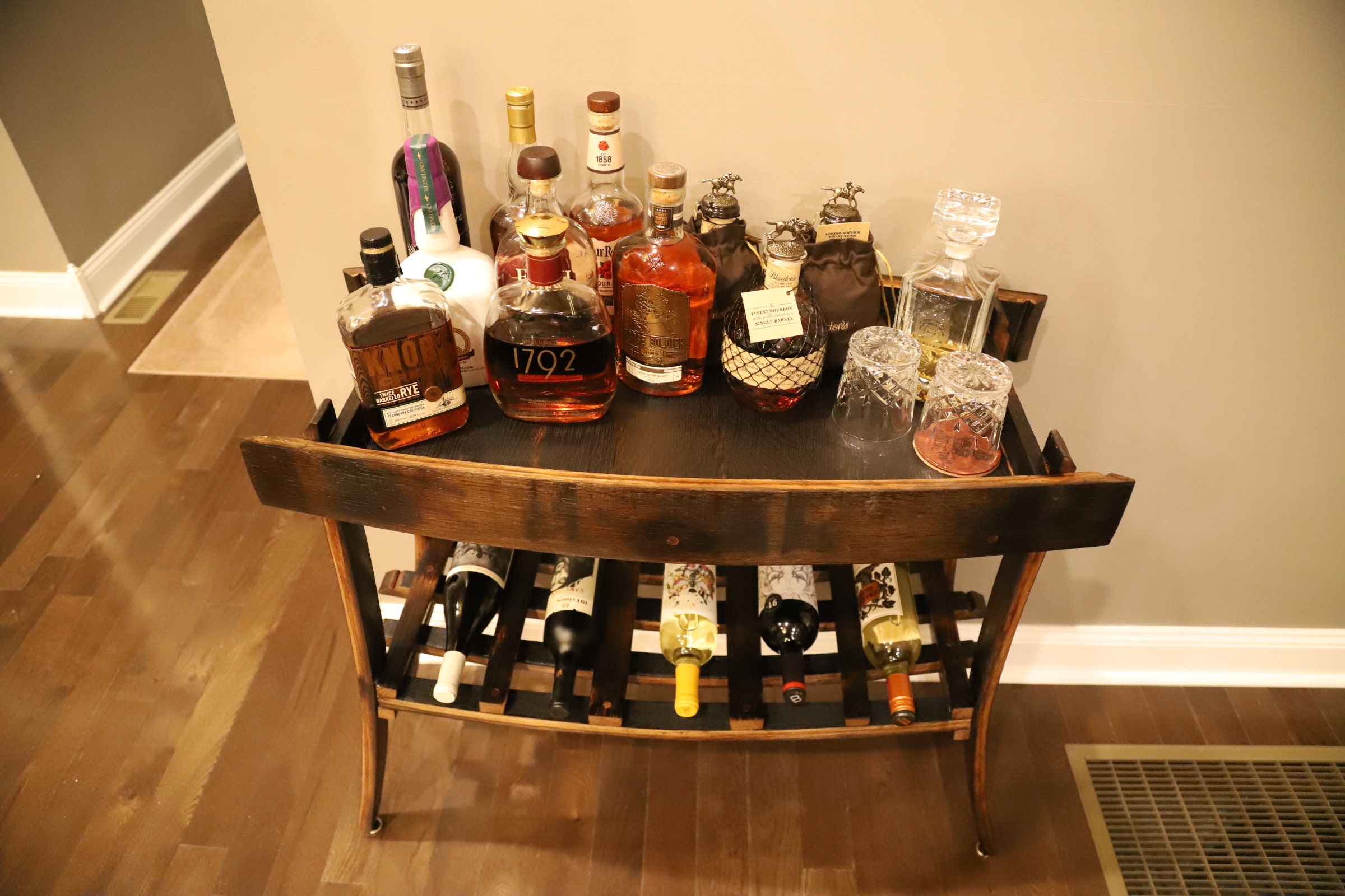 bourbon barrel wine rack
