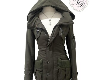 BACKS Olive Military Zip Jacket