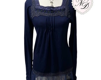 Axes Femme Navy Babydoll Top