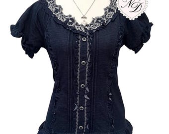 Axes Femme Navy Blouse Top