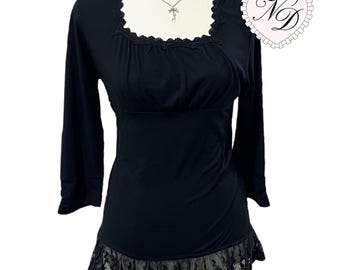 Axes Femme Black Lace Milkmaid Top