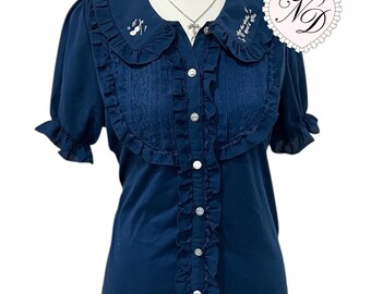 Axes Femme Navy Blouse Top