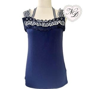 Axes Femme Navy Striped Tank Top