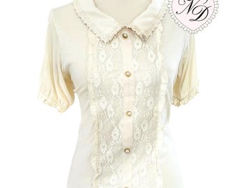 Axes Femme Cream Blouse Top