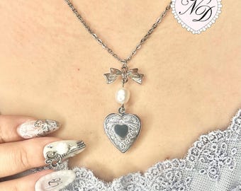 Heart Locket Freshwater Pearl Necklace