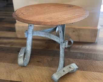 Wine Barrel End Table