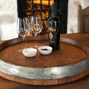 Wine Barrel Lazy Susan with Ring