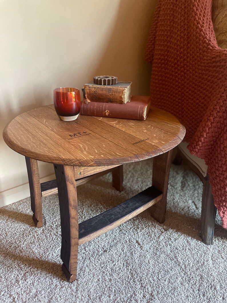 Wine Barrel End Table Etsy