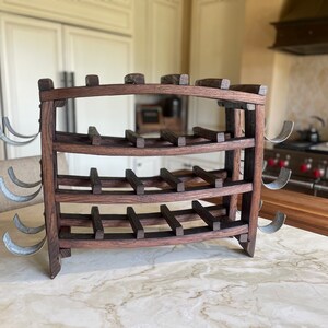 Wine Rack-26 Bottle-Barrel Stave and Barrel Ring Metal image 5