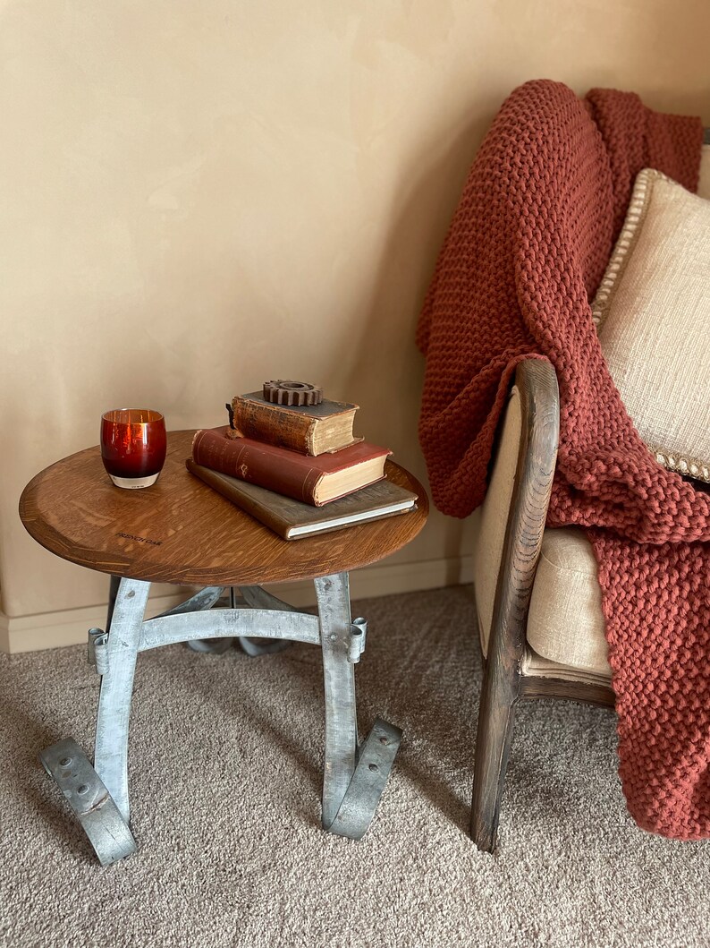 Wine Barrel End Table Etsy