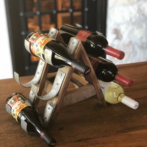 Wine Rack- 6 Bottle-Barrel Stave and Metal Bands