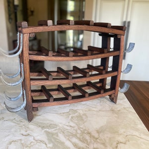 Wine Rack-26 Bottle-Barrel Stave and Barrel Ring Metal image 4