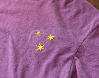 Embroidered Stars T-Shirt: Golden Potter Wizard Book Series Tee