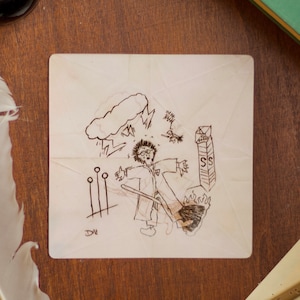Draco’s Magical Sports Sketch Lenticular Print Karte, Filmrequisite Replik Erinnerungsstücke, Harry Cartoon Besen, Zauberer Magie Fotozeichnung