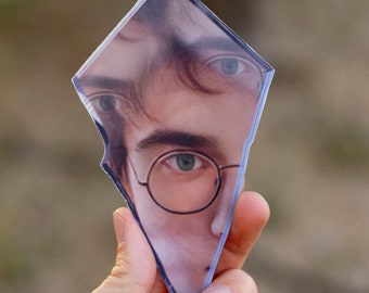 Wizard Mirror Shard Lenticular Print Card, Shifts Between Harry & Aberforth, Magic Prop Replica, Display Art, Gift for Potterhead, Bookmark