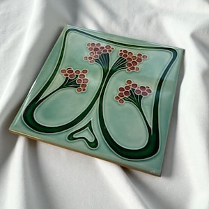 Art Nouveau - Art Deco No.10 Reproduction Printed Ceramic Tile Design - Set of 2