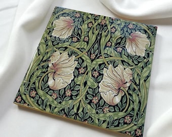 Art Nouveau - Art Deco William Morris Style No.33 Reproduction Printed Ceramic Tile Design - Set of 2