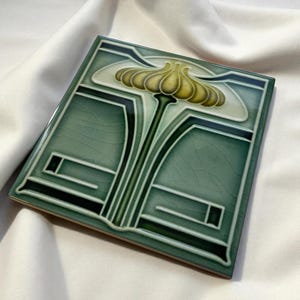 Art nouveau - Reproduction Art déco n°29 de carreaux de céramique imprimés - Lot de 2