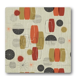 Atomic Era Style Retro Wall Tiles – Manhattan Suite | Mid-Century Modern Back splash Tiles | 1950s Ceramic Kitchen & Bathroom Decor