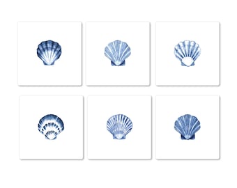 Azulejo cerámico termofijado con diseño de conchas marinas x 1 (elija tamaño y diseño)