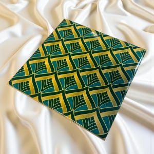 Art Deco Style Repeat Pattern No.1 Ceramic Wall Tile, Vintage Style Wall Decor, Decorative Ceramic Tiles