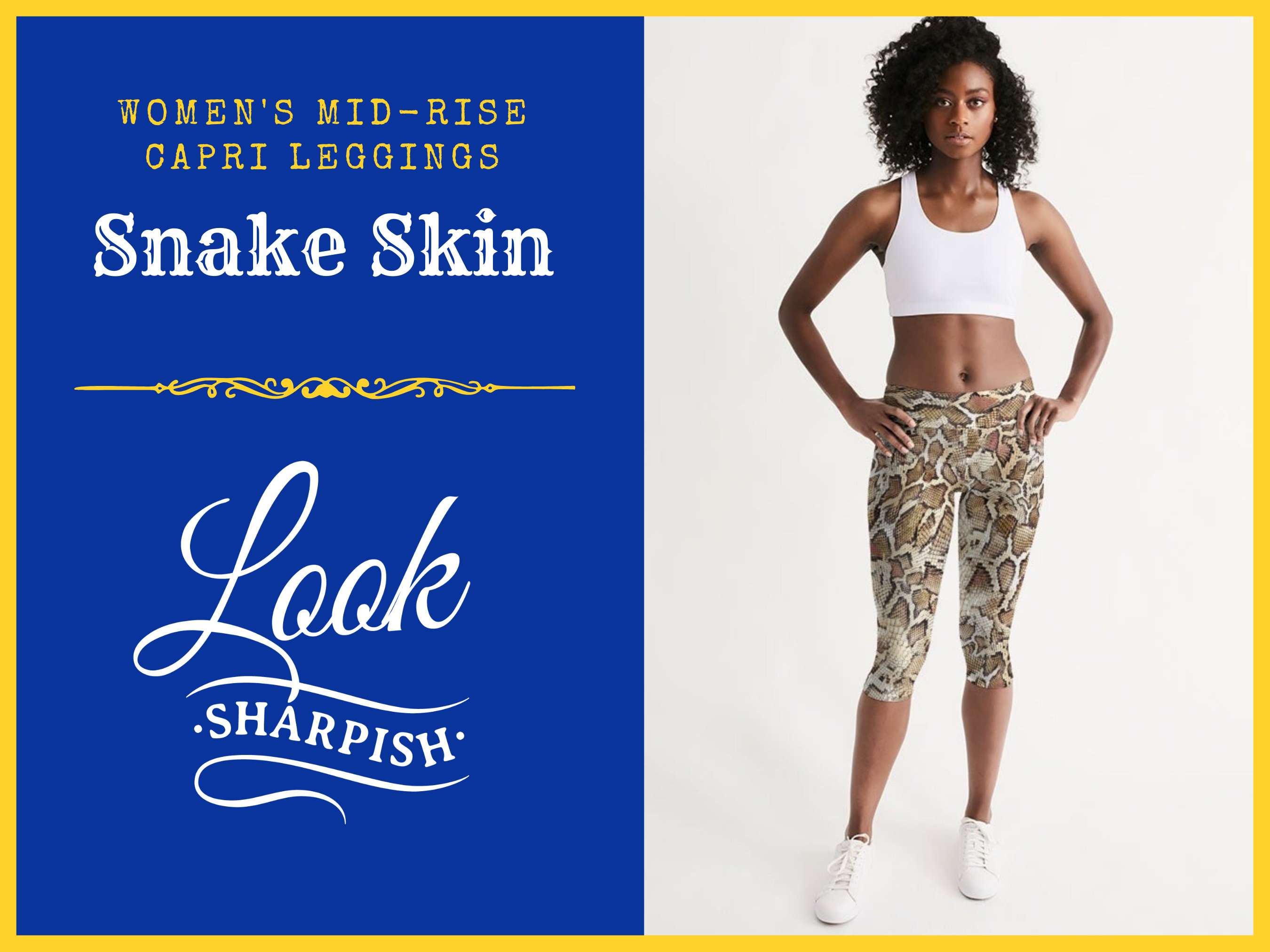Lush Snake Skin Women's Mid-rise Capri Leggings -  Ireland