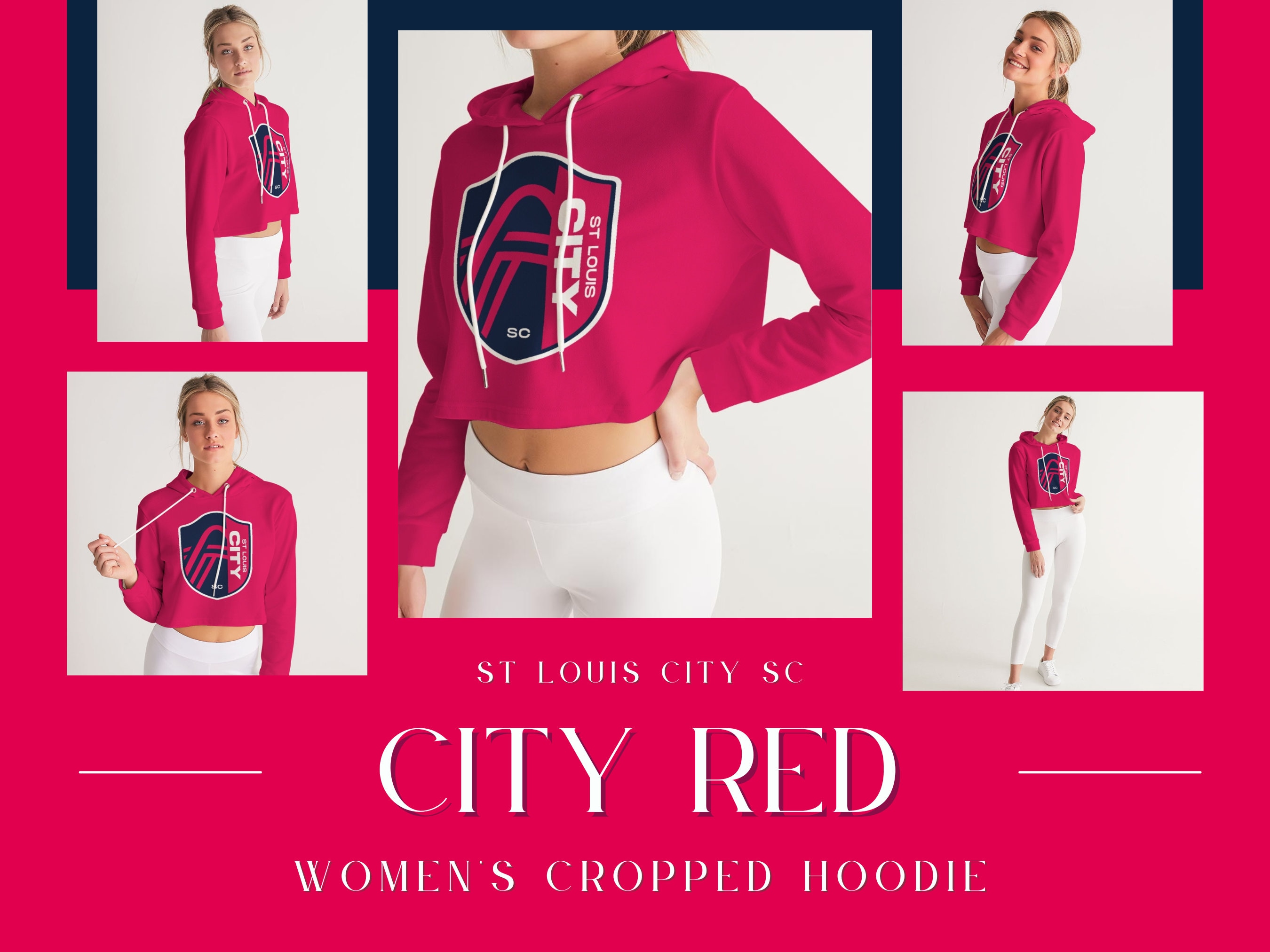 St. Louis City SC Red Women's Cropped Hoodie FREE -  Finland