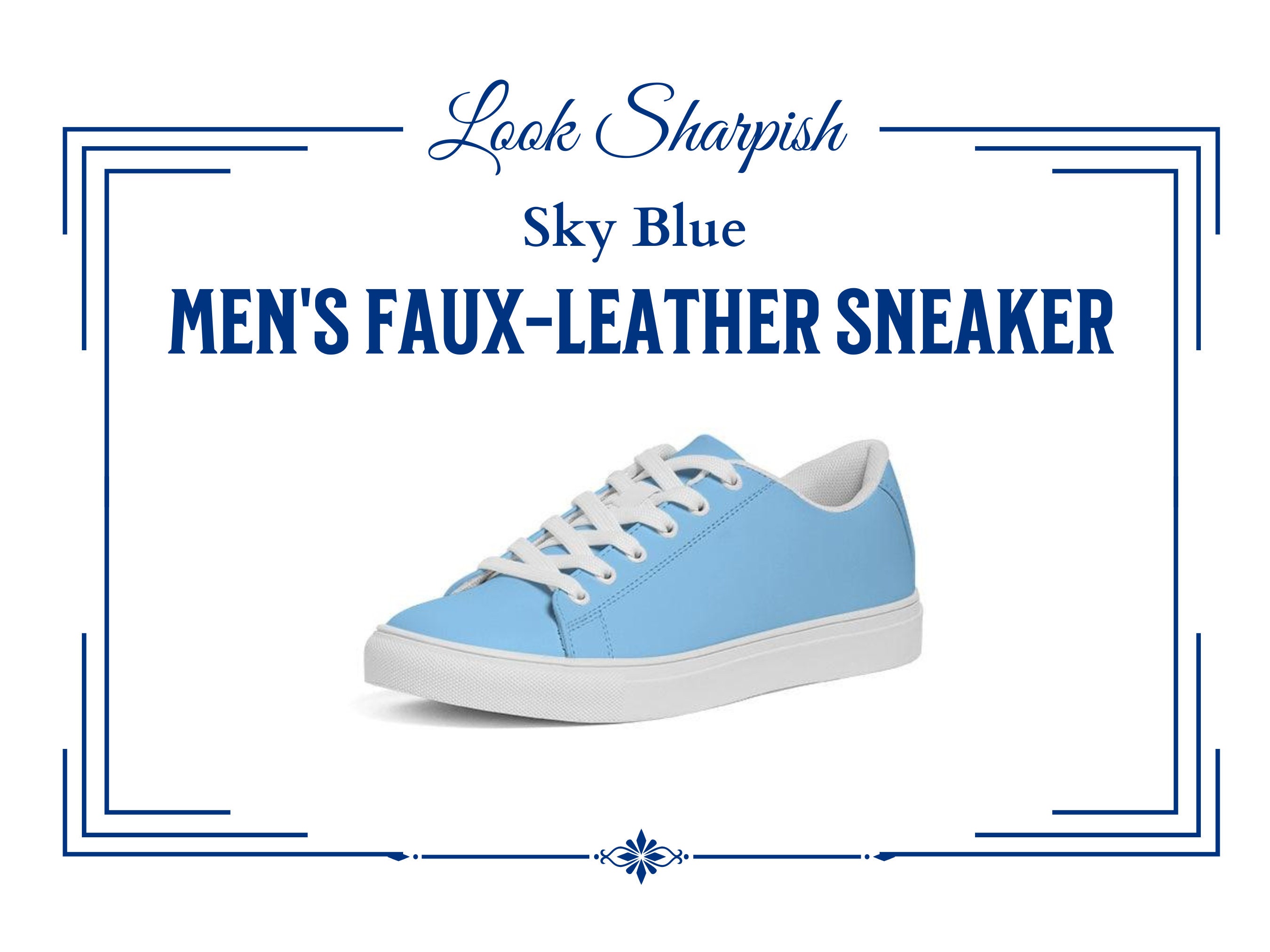 Polering Diktat navneord Sky Blue Men's Faux-leather Sneaker - Etsy
