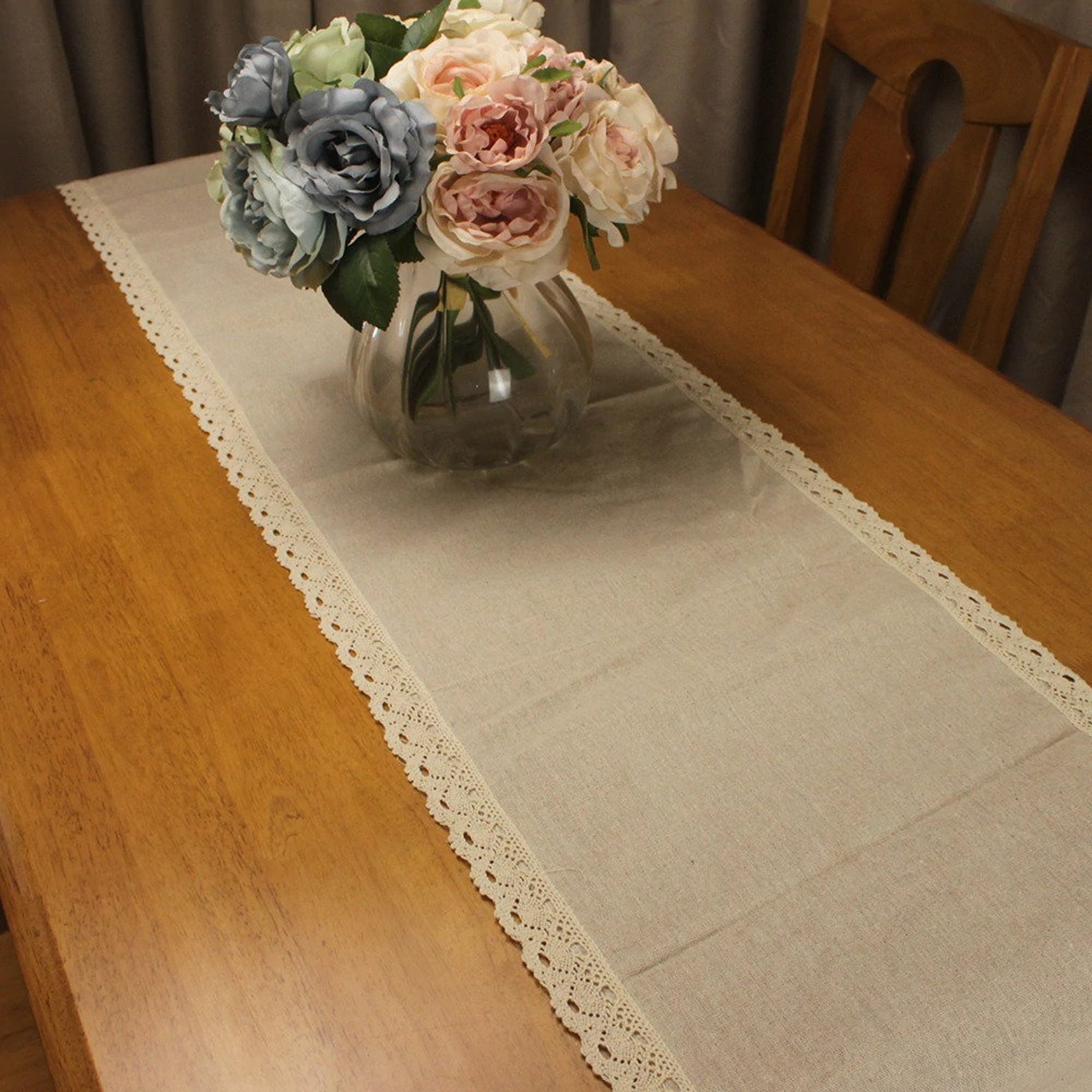 Vintage Original Color Beige Cotton Linen Table Runners for Etsy