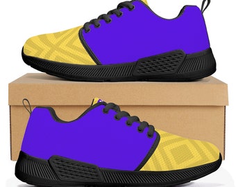purple and yellow shoes