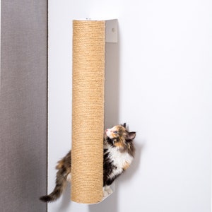 Wall Mounted Jute Cat Scratcher with White Mounts (23.6&quot;/60cm)