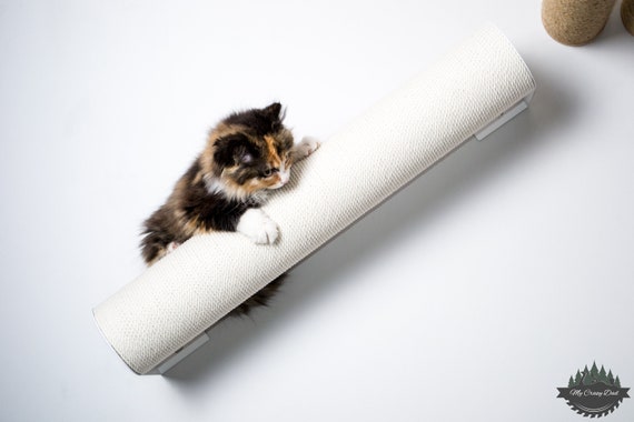 Black Cat Scratcher 23.6 60cm Wall Mounted Black Cotton White Cotton Jute Sisal Etsy UK