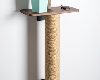 Wall Mounted Cat Scratcher with Jute & Shelf (23.6")