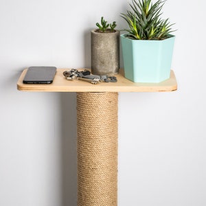 Wall Mounted Cat Scratcher with Shelf: Jute & Sisal (23.6&quot;)