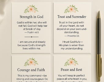 Bibel Vers & Affirmation Karten zum Ausdrucken | 12-Wochen christliches Bündel