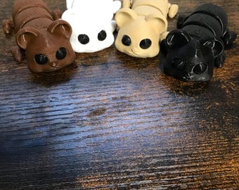 Set van 4 lichtbruine, bruine, witte en zwarte hamsters!