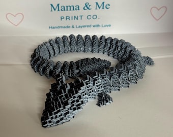 Gelede 3D-geprinte draak | Flexibel, verstelbaar bureauspeelgoed, fidgetfiguur