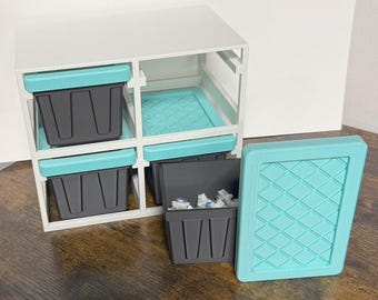 Organisator mini-opbergbak – 3D-geprint bureauplankrek, werkplaatsdecor