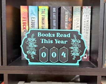 3D-geprinte boektrackerweergave | Tellerhaken lezen | Boekenplankdecoratie