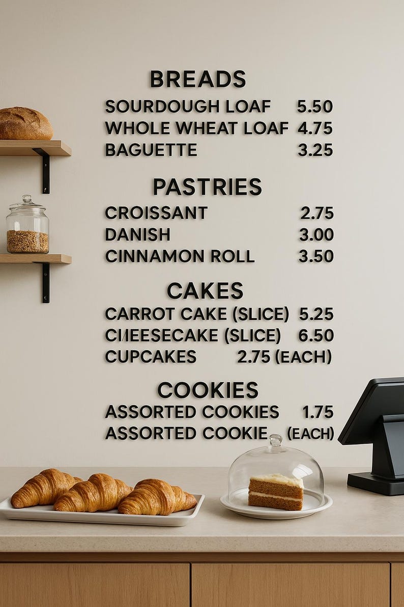 Menu Indicator Letters Self-adhesive Wooden Letters for Wall, Cafe Menu Sign, Changeable ...