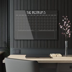 2 Month Magnetic Glass Calendar, Custom Family Wall Planner, Dry Erase Perpetual Calendar