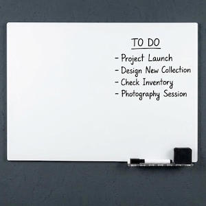 Magnetic Tempered Glass Whiteboard, Dry Erase Glass Board for Home Office, Frameless Wall Mounted Note Board