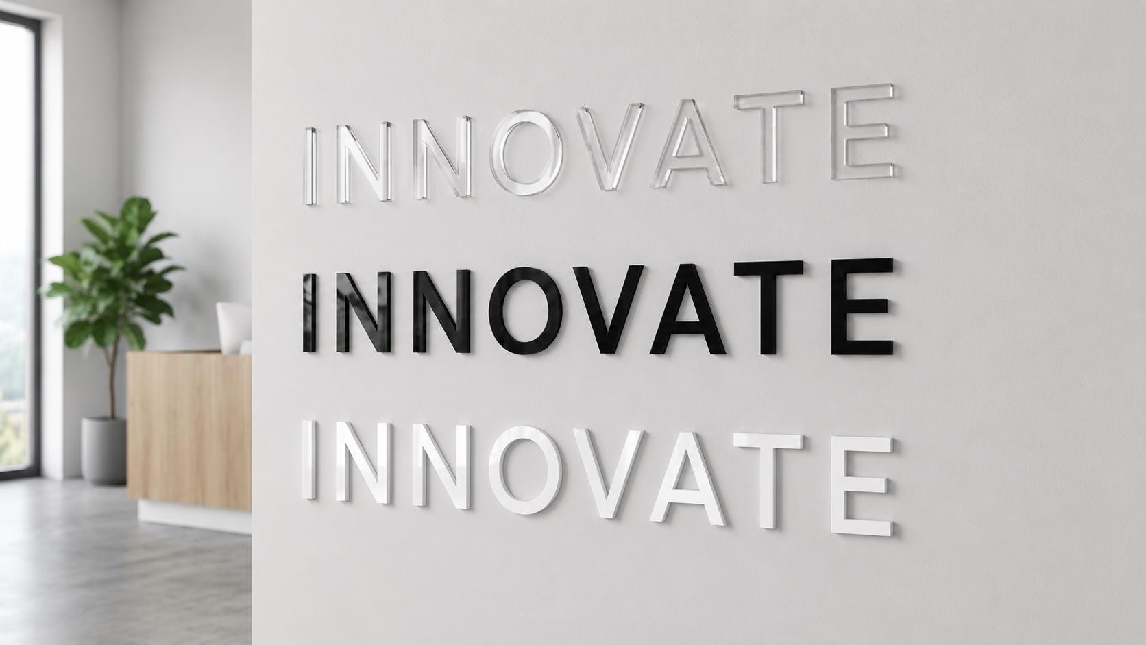 Acrylic Self-Adhesive Sign Letters, White Black Transparent Wall Sign, Business Office Display