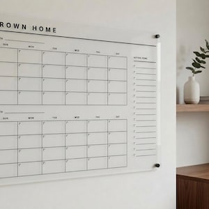 Personalized 2 Month Acrylic Wall Calendar | Reusable Dry Erase Planner | Family Command Center | Perpetual Calendar | Custom