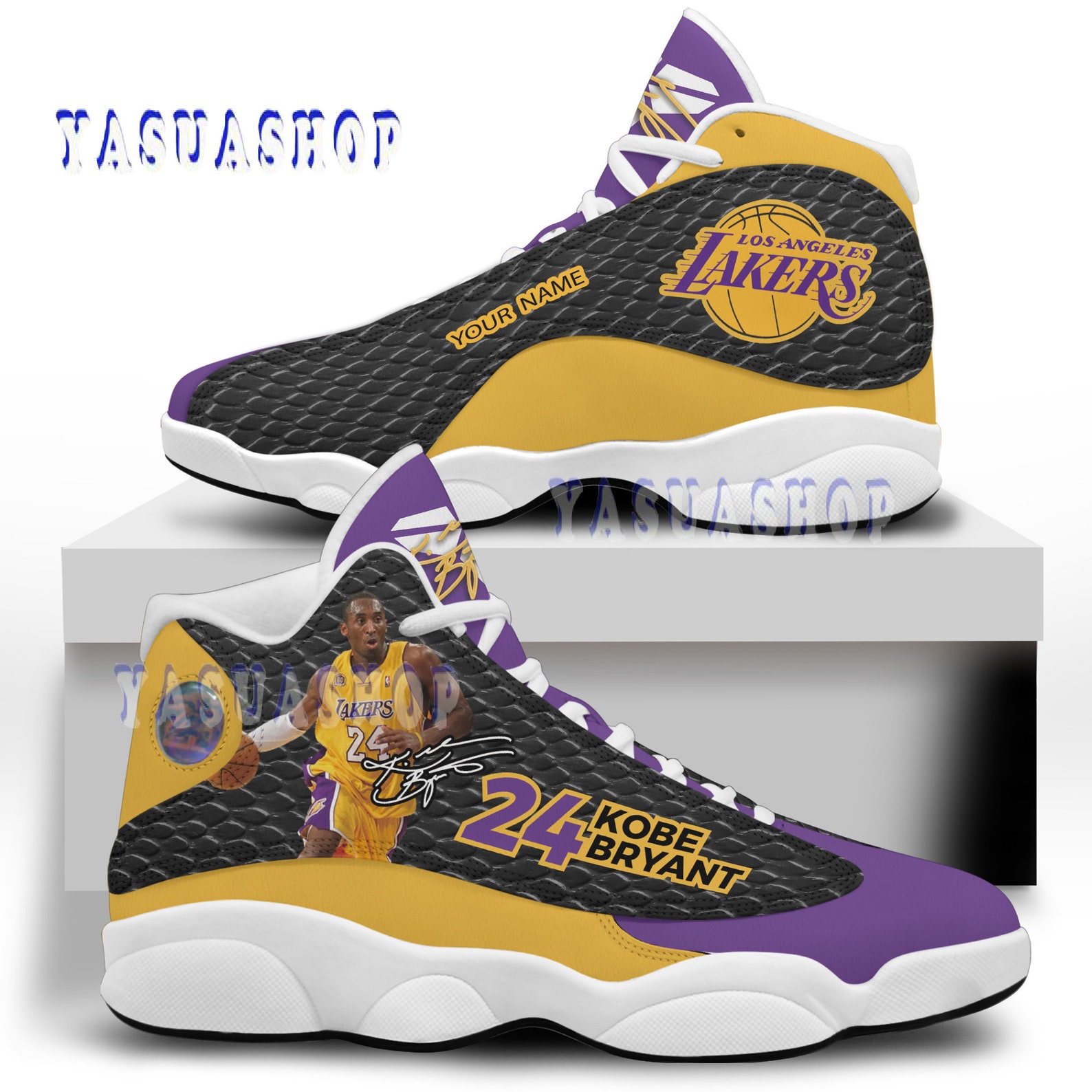 Lakers Kobe Bryant Air Jordan 13 Sneakers Kobe Bryant Shoes | Etsy