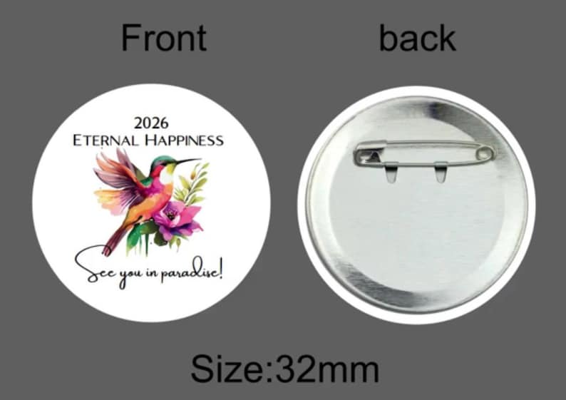Botones de Felicidad Eterna 2026 / Regalos de los Testigos de Jehová / Regalos para niños / Regalo ligero / 1,25" / Para convenciones internacionales y regionales imagen 4