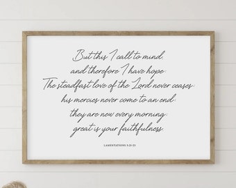 Lamentations 2:21-23, Inspirational Christian Wall Art, Bible Verse Wall Art, Scripture Wall Art, Black And White Faith Sign, Religious Art