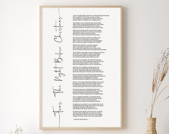 Twas The Night Before Christmas Poem Wall Art, Holiday Poetry Wall Art, Winter Wall Decor, Inspiring Poetry Art, Rustic Christmas Wall Art