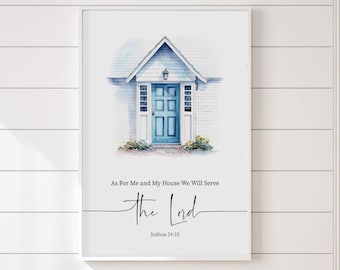 As For Me and My House We Will Serve the Lord Wall Art, Jesus Wall Art, Christian Wall Art, Spiritual Wall Art, Scripture Art, Joshua 24:15