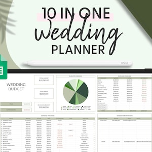 Wedding Planning Spreadsheet, Digital Budget Planner, Wedding Guest List, Wedding Seating Plan, Venue Comparison, Expense Tracker, Timeline